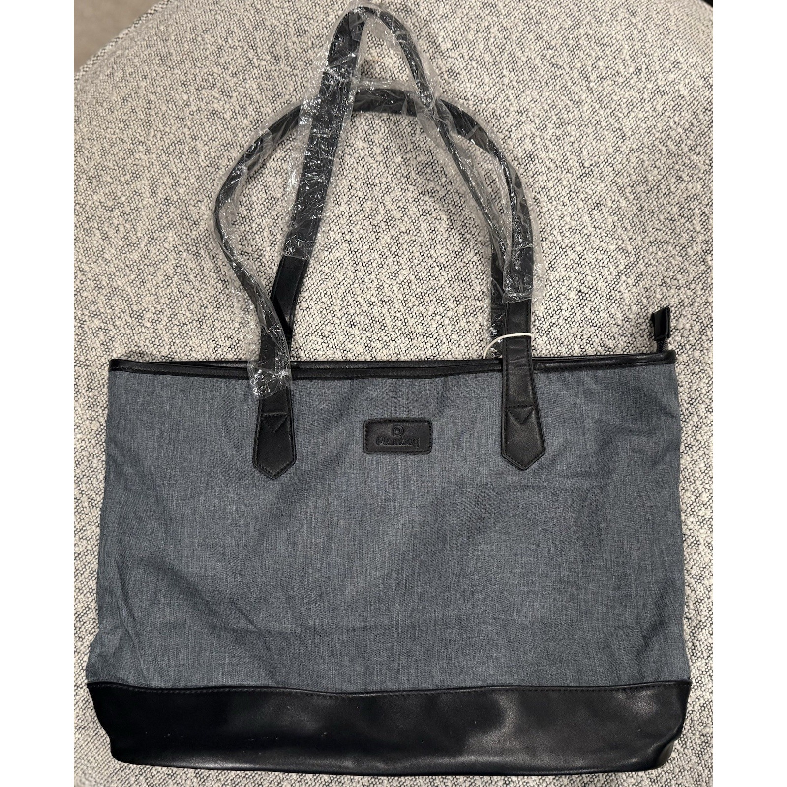 Nwt Plambag Laptop Tote Bag Lightweight Water Resistant Gray